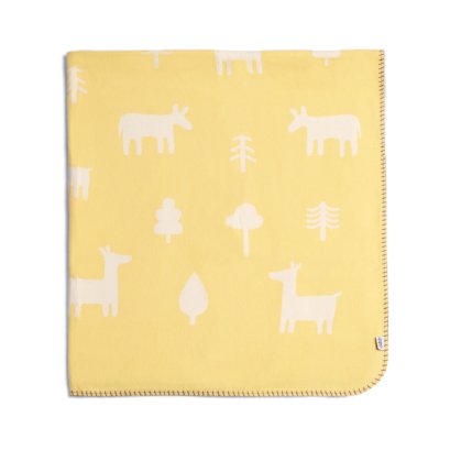 Nestling Large Woven Brushed Blanket - Yellow